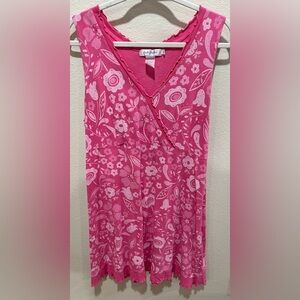 Vintage Fresh Produce Pink Floral dress size large